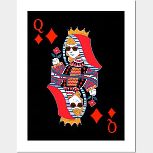 Queen of Diamonds Poker Card Posters and Art